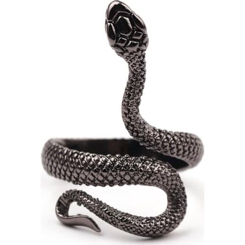 1pc Fashion Personality Exaggerated Spirit Snake Ring Party Dress Up Jewelry Retro Punk Student Trend Ring Gift Novel Toys