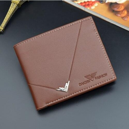 Men Short Wallet Fashion New Ultra-thin Coin Purse 3 Folding Youth Zipper Horizontal Business Soft Wallet