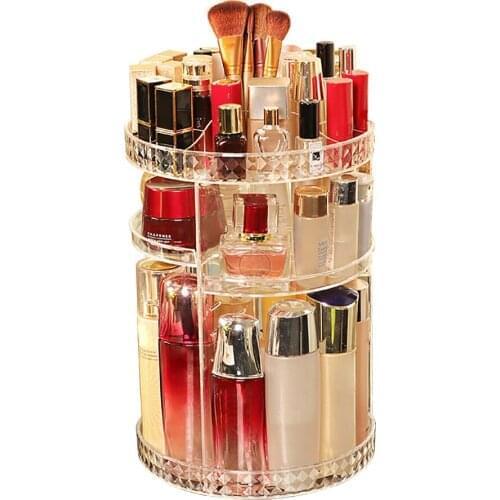Makeup Cosmetic Rack Holder Adjustable 360 Degree Removable Shelf 6 Layers Storage Box