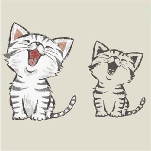 Cute cat PVC Patch deal with it Clothes Heat Transfer Printing T shirt Women iron on patches for clothing girl animal Stickers