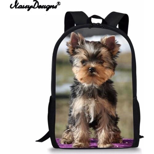 NOISYDESIGNS Fashion Children Backpacks Cute Animal Yorkshire Terrier Print Student Girls School Backpacks Kids Bagpack Mochila