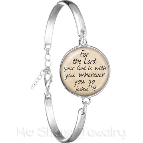 Trendy Psalm Bracelet Charms Handmade Round Glass Chain Bracelet Bible Quote Jewelry Gift For Christian Women Men