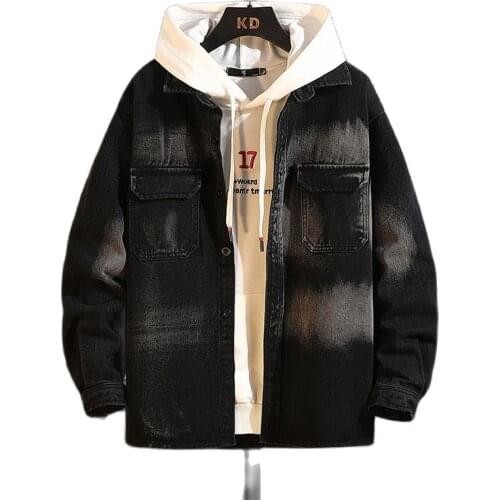 Men 2021 Spring New Classic Cotton Denim Trucker Jacket Coat Men Autumn Outwear Solid Color Ripped Unlined Jeans Jackets Men