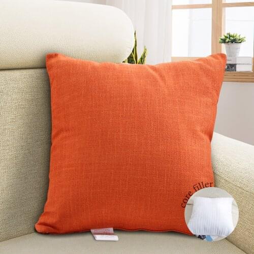 Throw Decorative Pillows Sofa Pillow Cushion Pillow case Solid Color Cotton Linen Fabric Bedroom Car Hotel Decorations 45x45 cm