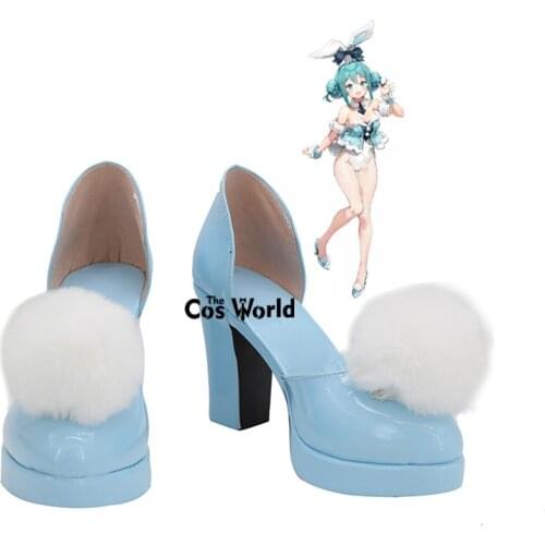 Vocaloid White Rabbit Bunny Girl Miku Anime Customize Cosplay High Heel Shoes