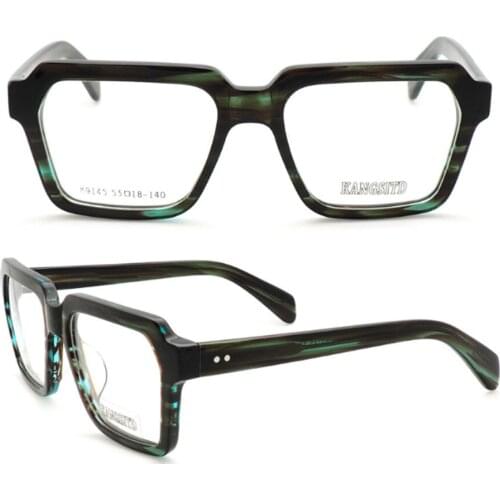 80123 Acetate Square Handmade Glasses Frame Men Women Optical Fashion Computer Eyeglasses