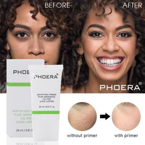 PHOERA 24ml Liquid Moisturizer Face Primer Base Makeup Foundation Cream Oil Control Invisible Pore Shrink Pore Cosmetic TSLM1