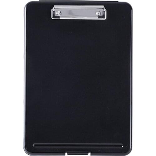 A4 Plastic Storage Clipboard File Box Case Document File Folders Clipboard Writing Pad Stationery School Office Supplies