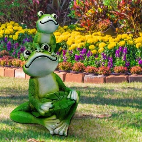 Lovely Ornamental Outdoor Garden Frogs Decoration Portable Frog Figurine Decorative for Balcony