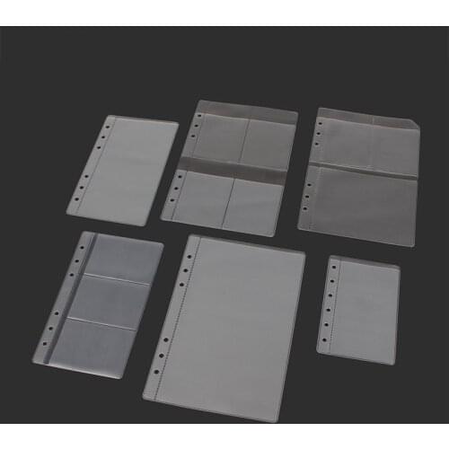 10pcs A4/A5/A6/A7/B7 Thick 6-hole transparent information Bags loose-leaf Storage Bag card Bag DIY Loose-leaf Accessories Pouche
