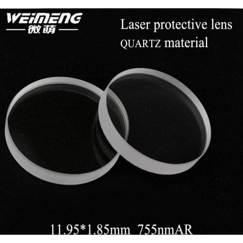 Weimeng directly supply 11.95*1.85mm 755nm AR coating quartz laser protective lens & window film for laser cutting machine