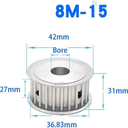 1Pcs AF Type 15-32 Teeth 8M Timing Belt Pulley Slot Width 27mm Bore 8-30mm For 25mm Belt CNC/Step Motor