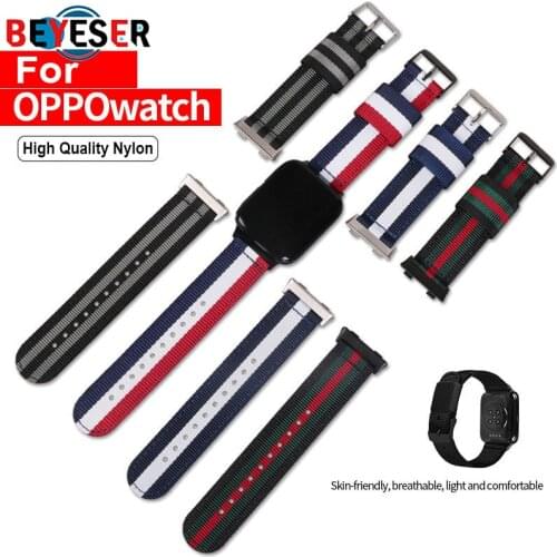Nylon Wrist Strap For OPPO Watch 41mm 46mm Soft Nylon Bracelet Band Colorful Breathable Straps For OPPO Watch Correa