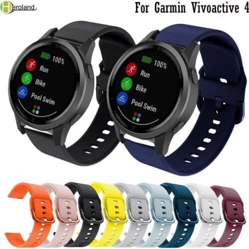 Sport silicone 22mm Watch strap band For Garmin Vivoactive 4 Smart Wristbands bracelet for Samsung Galaxy Watch 46mm Wriststrap
