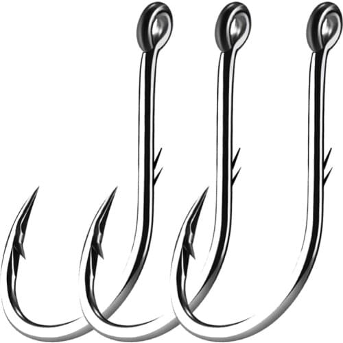 Simpleyi 50pcs/lot Fishing Hooks 6# 1# 1/0-5/0# Fish Hook Bait Holder Jig Big Barbed Hook Treble Hooks Fishing Tackle Pesca