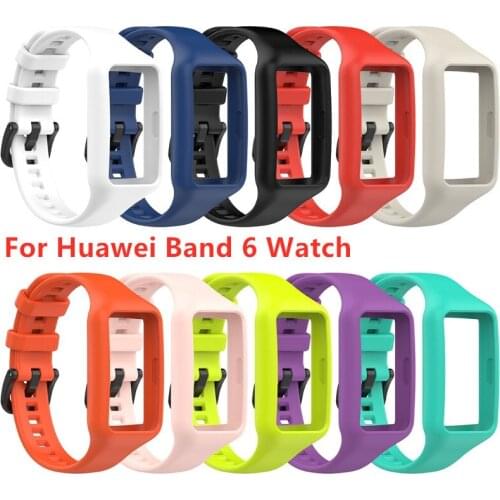 Silicone Strap Compatible with Huawei Band 6 Waterproof-Durable Smartwatch Fashion Bracelet Replacement Sports Wristband