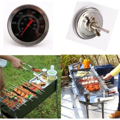 Stainless Steel Barbecue BBQ Smoker Grill Thermometer Household Oven Thermometers Dial Temperature Gauge 50-350°C Baking Gadget