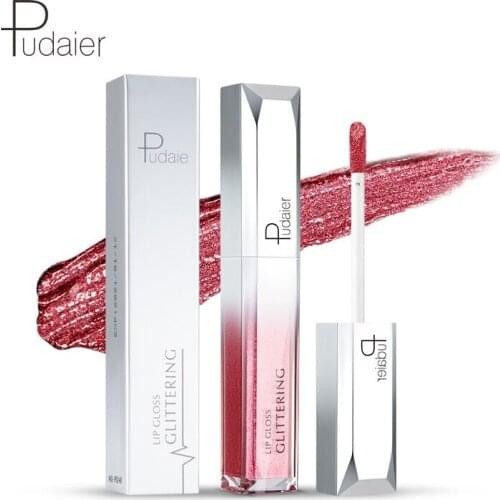 Pudaier Glitter Liquid Lipstick Brand Makeup Waterproof / Water-Resistant Christmas Makeup Cosmetic Gift for Women Hot Selling