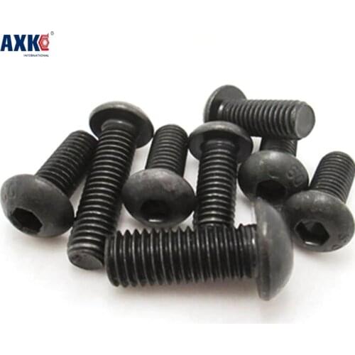 Tornillos Para Madera Vis 2021 Axk 50pcs/lot M4*6/8/10/12/16/20/25/30/35/40/45/50 Grade 10.9 Button Head Hex Socket Cap Screws