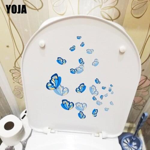 YOJA 18.9X22.8CM A Group Of Lovely Butterflies Bathroom Home Decoration Toilet Decal Wall Sticker T3-1248