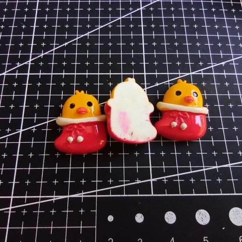 1pcs/lot resin flat back Christmas chicken cartoon animal 26mm Cabochons Hair Bow Center DIY Christmas decration