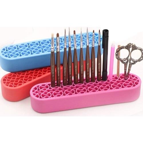 1pcs Soft Silicone Nail Pen Holder Creative Makeup Brush Display Stand Storage Case Desk Organizer Home Supplies Manicure Tools