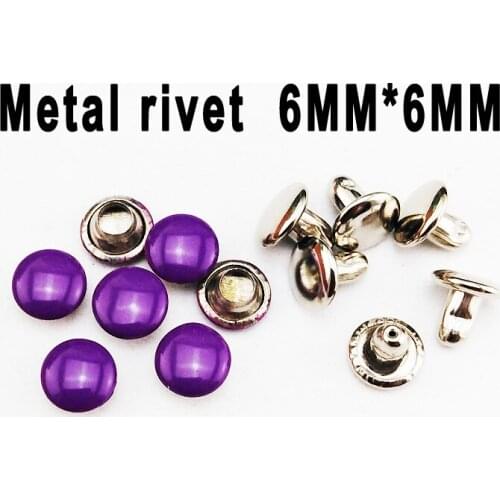 200PCS 6*6MM purple METAL RIVET buttons sewing clothes accessory bag fits decoration rivets MR-035