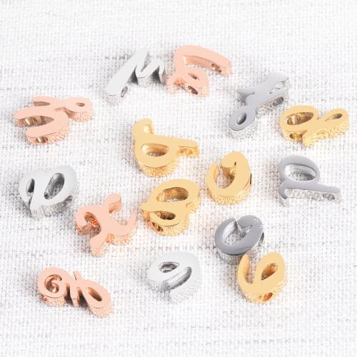 5Pcs/lot Stainless Steel Polished Alphabet Pendants Charms 26 Initial Letters Jewelry Finding DIY for necklace bracelet