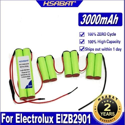 HSABAT ElZB2901 3000mAh Battery for Electrolux ElZB2901 ZB2902 2903 2905 2911 ZB2811 2812 2934 ZB2934 ZB404WD Batteries