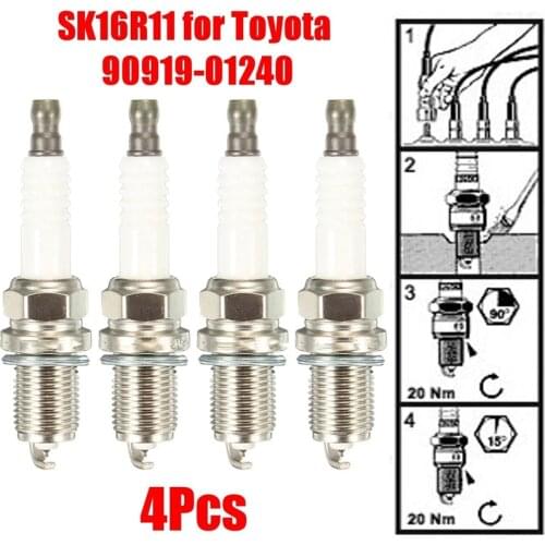 4 PCS SK16R11 Car Candle Ir POWER Spark Plug Glow Plug for Toyota Nissan Kia Mercedes-Benz SK16R11