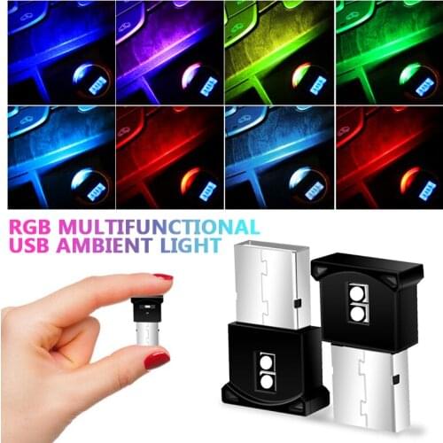 Car Interior Ambient Light Mini Decorative Lamp Auto Interior Decorative Atmosphere Light Car Goods Colorful Light