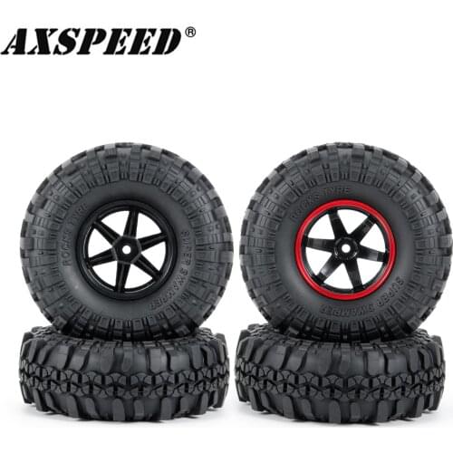 1/4PCS 1.9 inch Plastic wheel +Rubber Wheel tire skin (110mm) for 1:10 RC Crawler Axial SCX10 90046 D90 D110