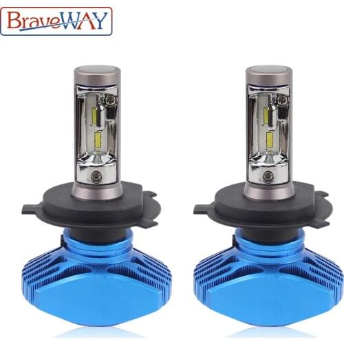BraveWay 2PCS Super Brgiht CSP Chip H7 LED H4 Car Light H8 H11 Led Bulb HB3 HB4 9005 9006 Headlights for Automobiles Cars 12V