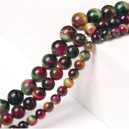 Natural Stone Beads Multicolor Tiger Eye Round Loose Beads For Jewelry Making DIY Necklace Bracelet Accessories 6-10MM Wholesale