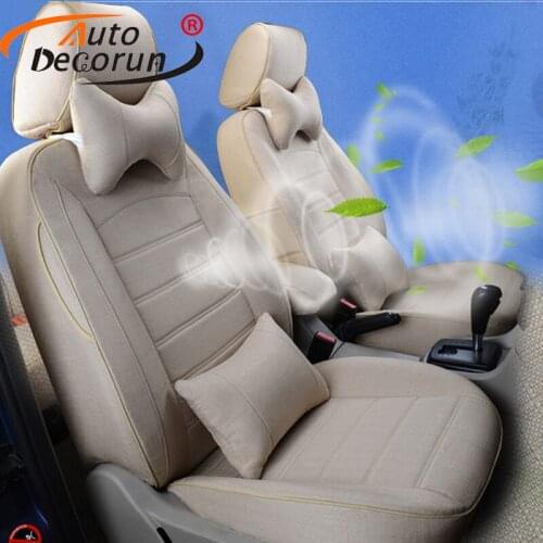 AutoDecorun Custom Linen Fabric Seat Cover for Peugeot 307cc Accessories Car Seat Covers Styling Interior Seats Cushion Supports