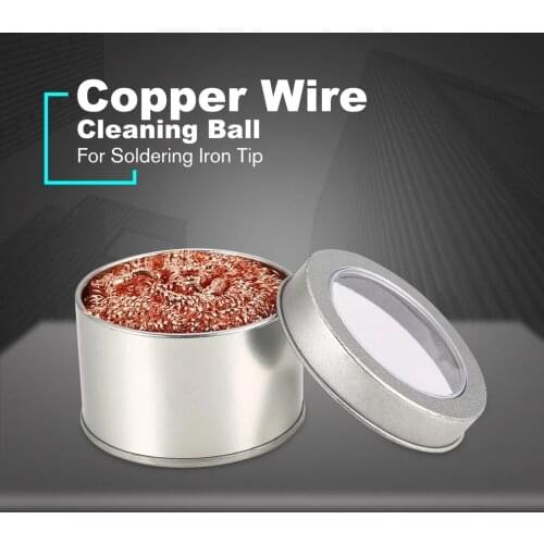 Cleaning Ball Desoldering Soldering Iron Mesh Filter Cleaning Nozzle Tip Copper Wire Cleaner Ball Metal Dross Box Clean Ball