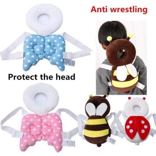 Kids Plush Toy Anti Wrestling Pillow Protect Head And Babys Back Angel Wings/Ladybugs/Bees Shape Let baby Play Independently