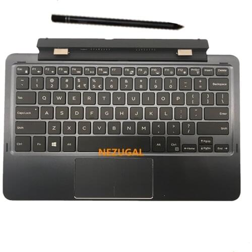 Original 95% New Keyboard with pen battery docking station for dell Latitude 11 5175 5179 K12M T54KN laptop bottom cover base