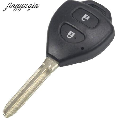 Jingyuqin 10pcs/lot TOY43 2 Button Remote Fob Key Case Shell For TOYOTA Rav4 Corolla Hilux Yaris Avalon Echo Prado