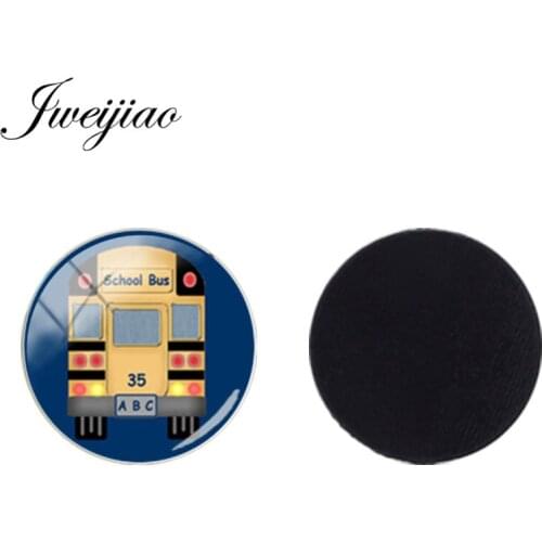 JWEIJIAO 25mm Glass Dome Beads I Love London Travel School Bus Sticker Fridge Magnet For Kids Gift Jewelry Findings H209