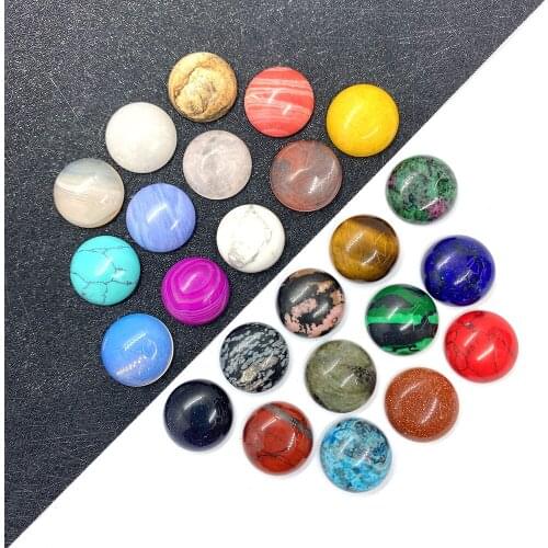 Natural Stone Round Ring Face Non-porous Semi-round Beads for Jewelry Making DIY Handmade Accessories 4mm, 6mm, 8mm, 10mm, 12mm