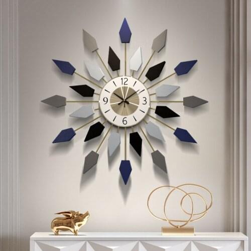 European style fashion creative wall clock clock home simple living room decoration mute clock 65X65 CM