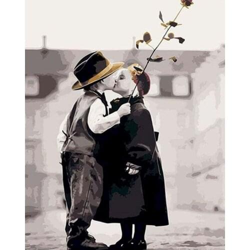 GATYZTORY lovely children DIY Painting By Numbers Figure Modern Home Wall Art Canvas Painting Hand painted 50x65cm Artwork