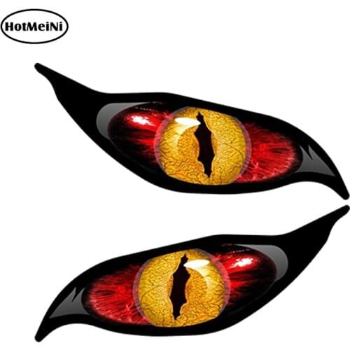 HotMeiNi 13x5cmCar Styling Yellow Red Evil Eye Zombie Decal Car Sticker Each Eye Rc Plane Waterproof Rearview mirror Accessories