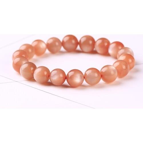 Natural High Quality Stone Moon Bead Orange Moonstone Beads Stone Charoite Bracelet Round Bead Quartz Crystal Jewelry Love Gift