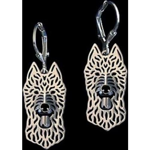 New Style Alloy Cutout Pet Earrings Womens Belgian Laekenois Dog Earrings Drop Shipping