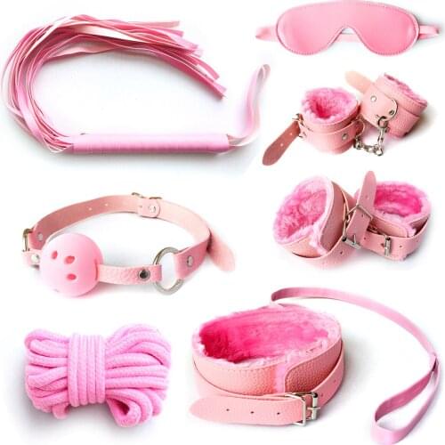 NUANQIN Hot-selling Pink Beginner’s Dream Bondage Kit Sex Toys (7 Pieces) SM Bondage Adult Toys