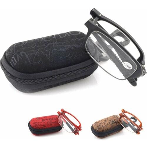 Best selling explosion-proof folding reading glasses tr90 resin ultra-light exquisite anti-fatigue glasses with glasses case