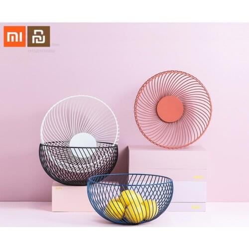 Original xiaomi mijia home twill fruit basket size set snack candy basket for living room desktop kitchen storage basket smart