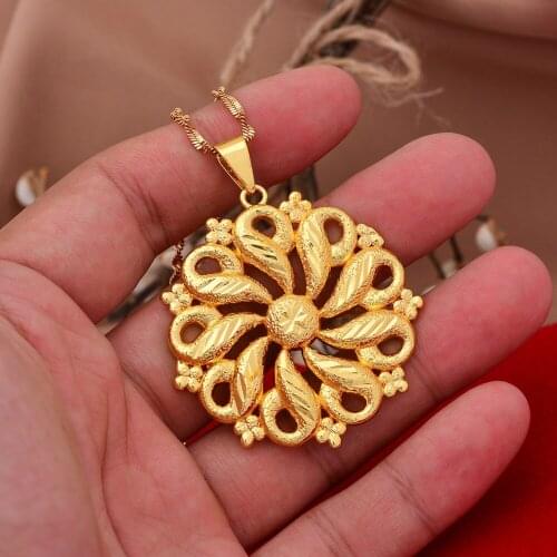 Gligli Flower Necklaces For Women/Girl Gold Color Pendant Thin Chain Jewelry Ladies Festival Gift